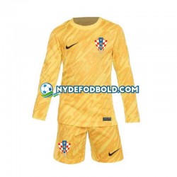 Hjemmebane Trøje Kroatien Målmand Gul Euro 2024 L/Æ Børn(+Shorts)