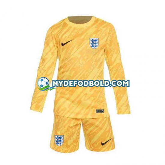 Udebane Trøje England Målmand Gul Euro 2024 L/Æ Børn(+Shorts)