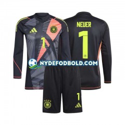 Hjemmebane Trøje Tyskland Målmand Sort Manuel Neuer 1 Euro 2024 L/Æ Børn(+Shorts)