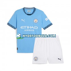 Hjemmebane Trøje Manchester City Blå 2024-2025 K/Æ Børn(+Shorts)
