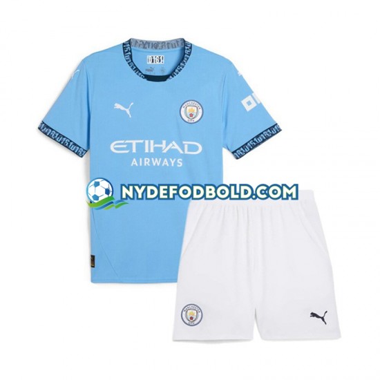 Hjemmebane Trøje Manchester City Blå 2024-2025 K/Æ Børn(+Shorts)