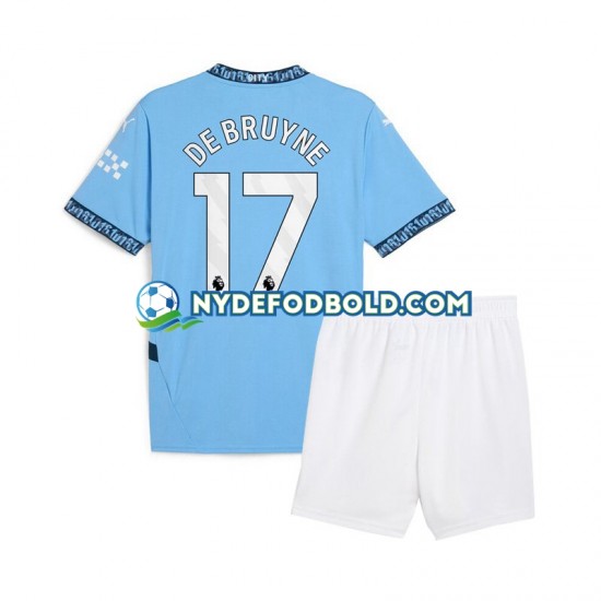 Hjemmebane Trøje Manchester City Blå Kevin De Bruyne 17 2024-2025 K/Æ Børn(+Shorts)