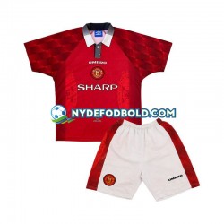 Hjemmebane Trøje Manchester United Retro 1996 K/Æ Børn(+Shorts)