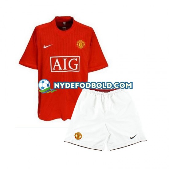 Hjemmebane Trøje Manchester United Retro 2007 K/Æ Børn(+Shorts)