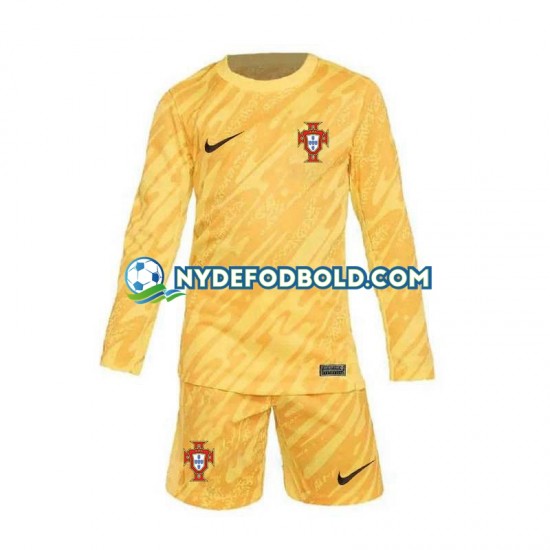 Hjemmebane Trøje Portugal Målmand Gul Euro 2024 L/Æ Børn(+Shorts)