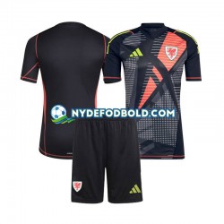 Hjemmebane Trøje Wales Målmand Sort 2024 K/Æ Børn(+Shorts)