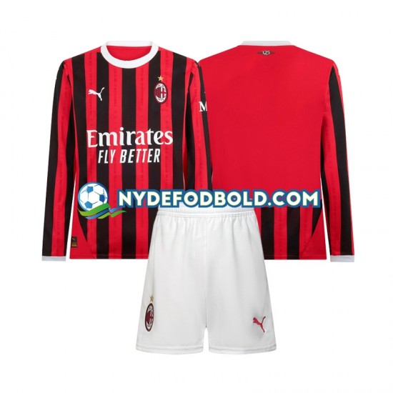 Hjemmebane Trøje AC Milan 2024-2025 L/Æ Børn(+Shorts)