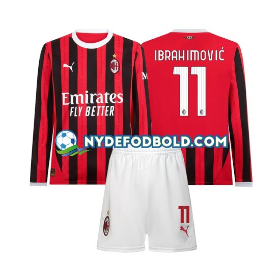 Hjemmebane Trøje AC Milan Ibrahimovic 11 2024-2025 L/Æ Børn(+Shorts)