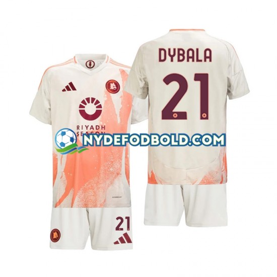 Udebane Trøje AS Roma Paulo Dybala 21 2024-2025 K/Æ Børn(+Shorts)