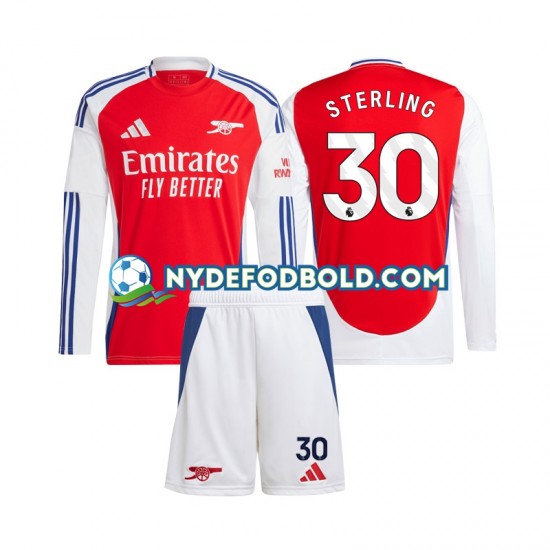 Hjemmebane Trøje Arsenal Raheem Sterling 30 2024-2025 L/Æ Børn(+Shorts)