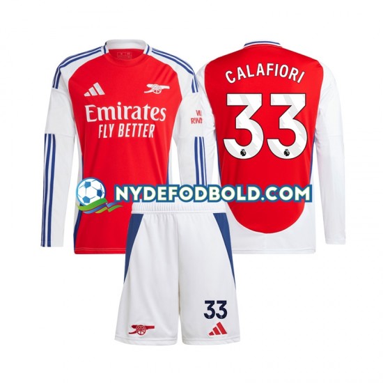 Hjemmebane Trøje Arsenal Riccardo Calafiori 33 2024-2025 L/Æ Børn(+Shorts)