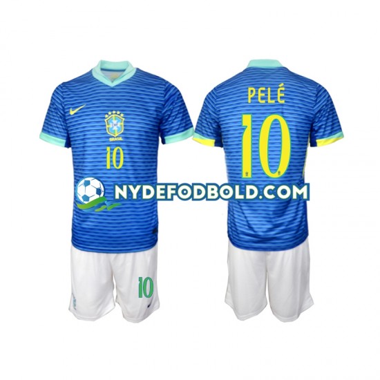Udebane Trøje Brasilien PELE 10 2024 K/Æ Børn(+Shorts)