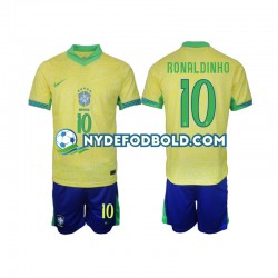 Hjemmebane Trøje Brasilien Ronaldinho 10 2024 K/Æ Børn(+Shorts)
