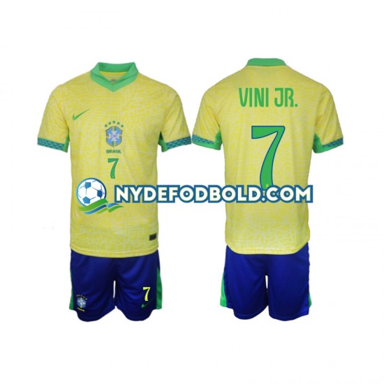 Hjemmebane Trøje Brasilien VINI JR 7 2024 K/Æ Børn(+Shorts)