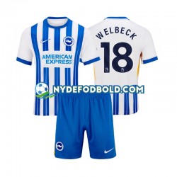Hjemmebane Trøje Brighton Hove Albion WELBECK 18 2024-2025 K/Æ Børn(+Shorts)