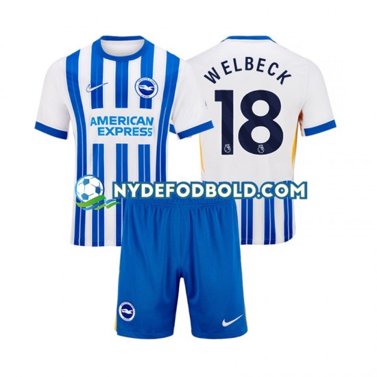Hjemmebane Trøje Brighton Hove Albion WELBECK 18 2024-2025 K/Æ Børn(+Shorts)