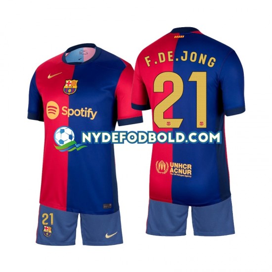 Hjemmebane Trøje FC Barcelona Frenkie de Jong 21 2024-2025 K/Æ Børn(+Shorts)
