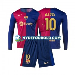 Hjemmebane Trøje FC Barcelona Lionel Messi 10 2024-2025 L/Æ Børn(+Shorts)