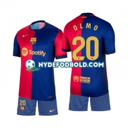 Hjemmebane Trøje FC Barcelona Olmo 20 2024-2025 K/Æ Børn(+Shorts)