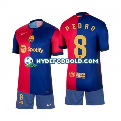 Hjemmebane Trøje FC Barcelona Pedro 8 2024-2025 K/Æ Børn(+Shorts)