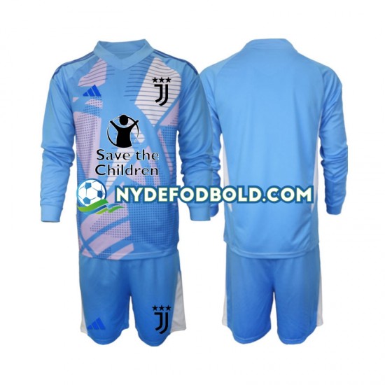 Hjemmebane Trøje Juventus Målmand Blå 2024-2025 L/Æ Børn(+Shorts)