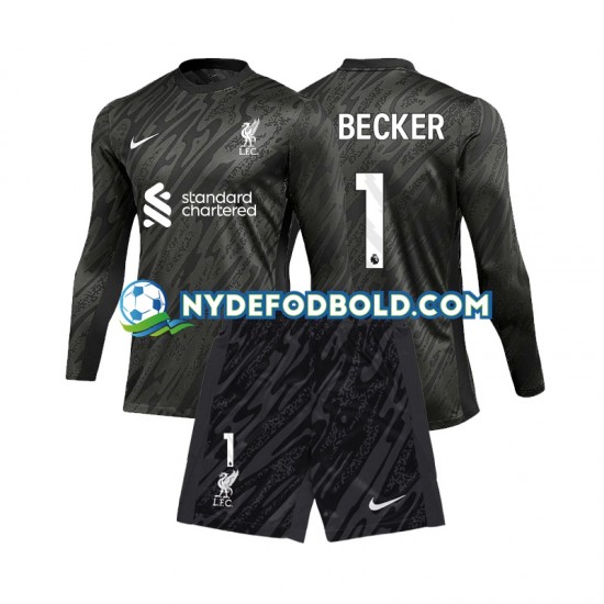 Hjemmebane Trøje Liverpool Målmand Alisson Becker 1 2024-2025 L/Æ Børn(+Shorts)