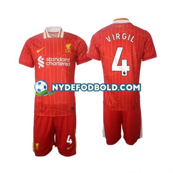 Hjemmebane Trøje Liverpool Virgil 4 2024-2025 K/Æ Børn(+Shorts)