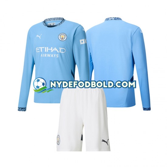 Hjemmebane Trøje Manchester City 2024-2025 L/Æ Børn(+Shorts)