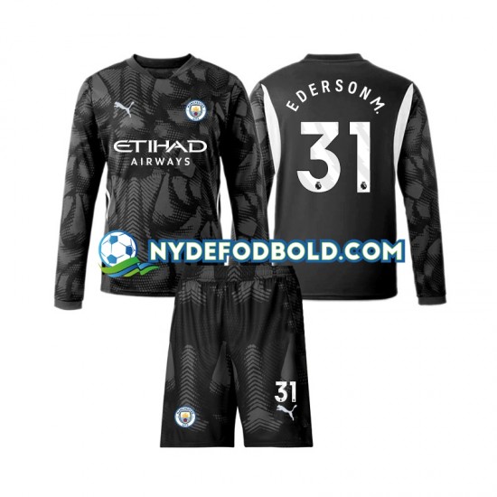 4. Valg Trøje Manchester City Målmand Ederson Moraes 31 2024-2025 L/Æ Børn(+Shorts)