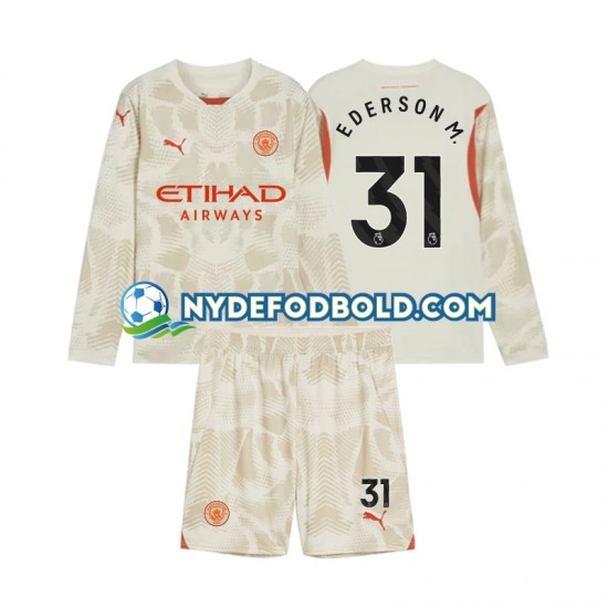 3. Valg Trøje Manchester City Målmand Ederson Moraes 31 2024-2025 L/Æ Børn(+Shorts)