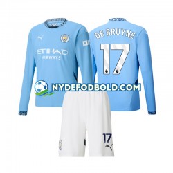 Hjemmebane Trøje Manchester City Kevin De Bruyne 17 2024-2025 L/Æ Børn(+Shorts)