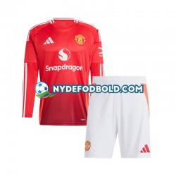 Hjemmebane Trøje Manchester United 2024-2025 L/Æ Børn(+Shorts)