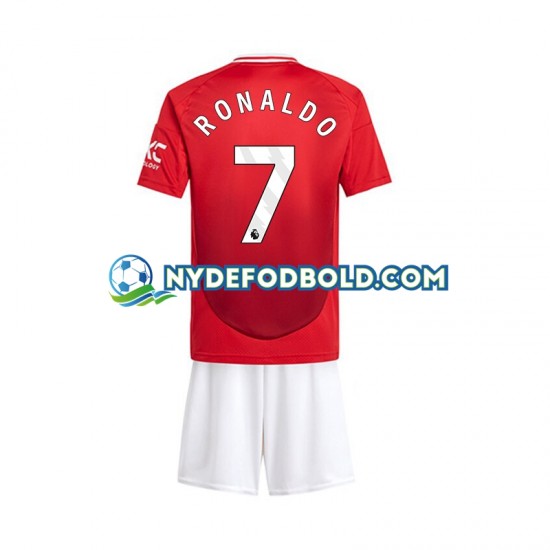 Hjemmebane Trøje Manchester United Cristiano Ronaldo 7 2024-2025 K/Æ Børn(+Shorts)
