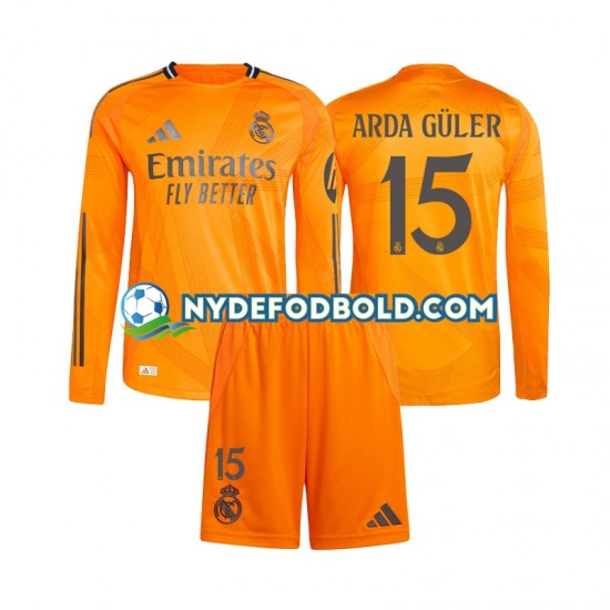 Udebane Trøje Real Madrid Arda Guler 15 2024-2025 L/Æ Børn(+Shorts)