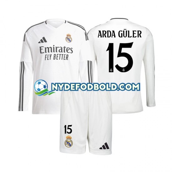 Hjemmebane Trøje Real Madrid Arda Guler 15 2024-2025 L/Æ Børn(+Shorts)