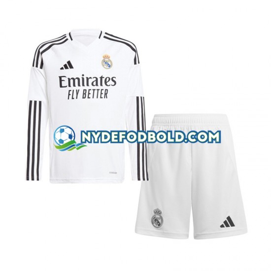 Hjemmebane Trøje Real Madrid 2024-2025 L/Æ Børn(+Shorts)