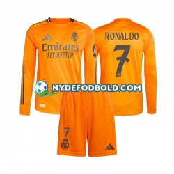 Udebane Trøje Real Madrid Cristiano Ronaldo 7 2024-2025 L/Æ Børn(+Shorts)