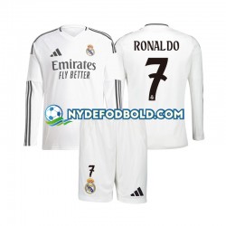 Hjemmebane Trøje Real Madrid Cristiano Ronaldo 7 2024-2025 L/Æ Børn(+Shorts)