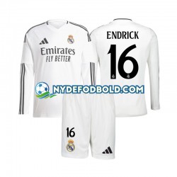 Hjemmebane Trøje Real Madrid Endrick 16 2024-2025 L/Æ Børn(+Shorts)