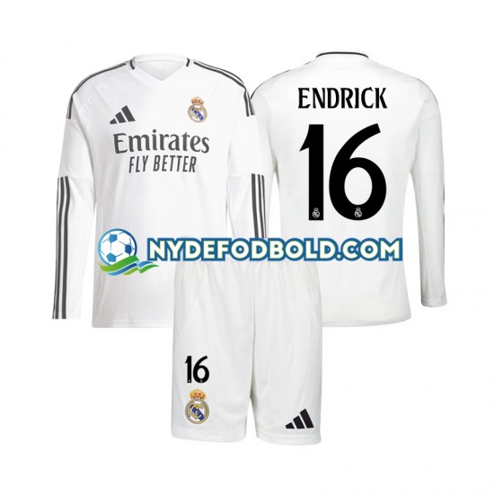 Hjemmebane Trøje Real Madrid Endrick 16 2024-2025 L/Æ Børn(+Shorts)