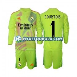 4. Valg Trøje Real Madrid Målmand COURTOIS 1 2024-2025 L/Æ Børn(+Shorts)