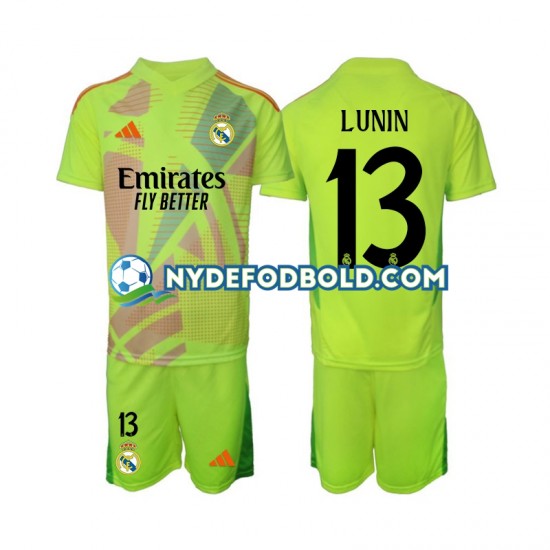 4. Valg Trøje Real Madrid Målmand Lunin 13 2024-2025 K/Æ Børn(+Shorts)