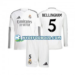 Hjemmebane Trøje Real Madrid Jude Bellingham 5 2024-2025 L/Æ Børn(+Shorts)