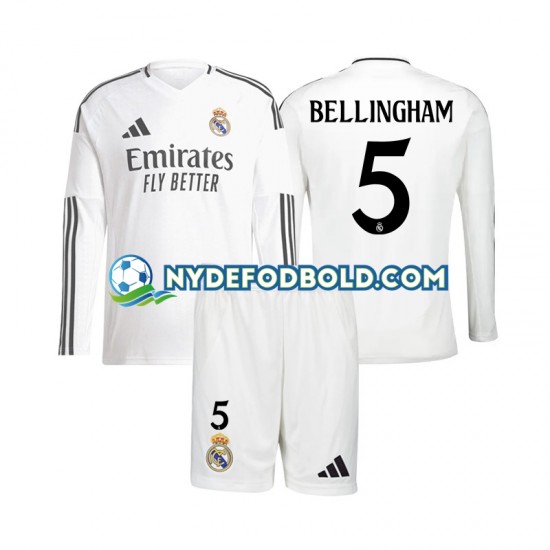 Hjemmebane Trøje Real Madrid Jude Bellingham 5 2024-2025 L/Æ Børn(+Shorts)