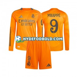 Udebane Trøje Real Madrid Kylian Mbappe 9 2024-2025 L/Æ Børn(+Shorts)