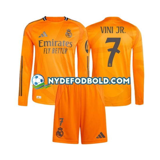 Udebane Trøje Real Madrid Vinicius Junior 7 2024-2025 L/Æ Børn(+Shorts)