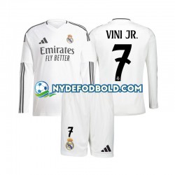 Hjemmebane Trøje Real Madrid Vinicius Junior 7 2024-2025 L/Æ Børn(+Shorts)