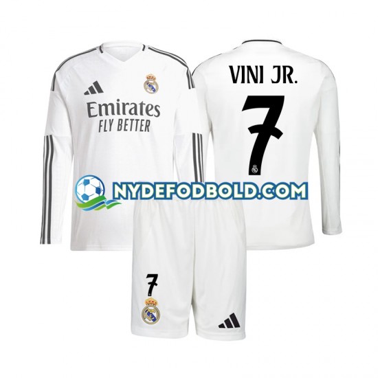 Hjemmebane Trøje Real Madrid Vinicius Junior 7 2024-2025 L/Æ Børn(+Shorts)