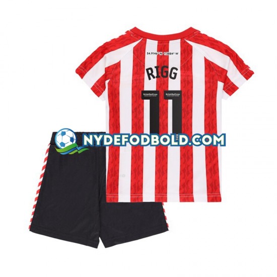 Hjemmebane Trøje Sunderland Chris Rigg 11 2024-2025 K/Æ Børn(+Shorts)